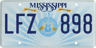 MS license plate LFZ898