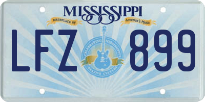 MS license plate LFZ899