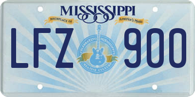 MS license plate LFZ900