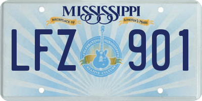 MS license plate LFZ901