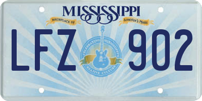 MS license plate LFZ902