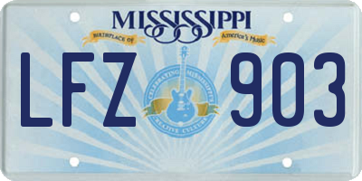 MS license plate LFZ903