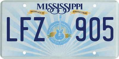 MS license plate LFZ905
