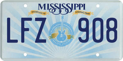 MS license plate LFZ908