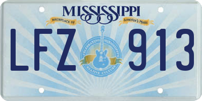 MS license plate LFZ913
