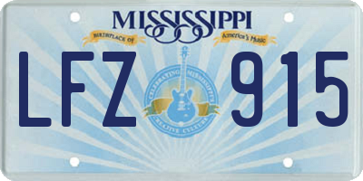 MS license plate LFZ915
