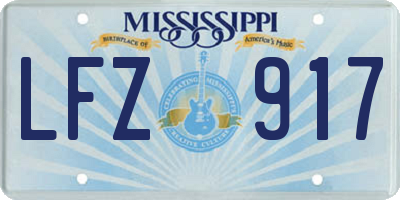 MS license plate LFZ917