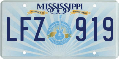 MS license plate LFZ919