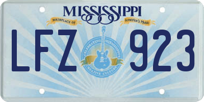 MS license plate LFZ923