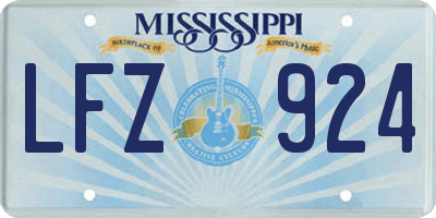 MS license plate LFZ924