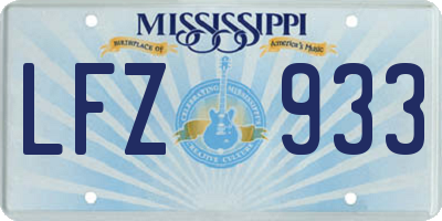MS license plate LFZ933