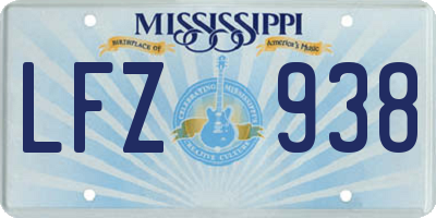 MS license plate LFZ938