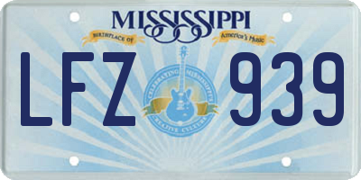 MS license plate LFZ939