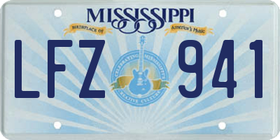 MS license plate LFZ941