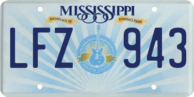 MS license plate LFZ943