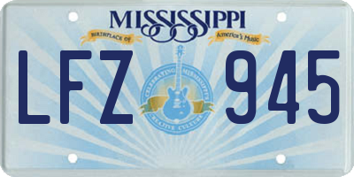 MS license plate LFZ945