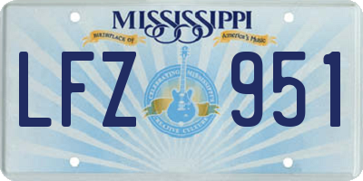 MS license plate LFZ951
