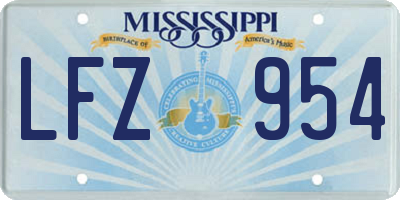 MS license plate LFZ954