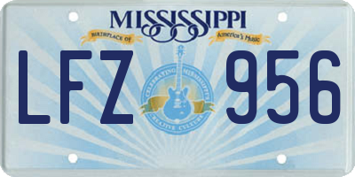 MS license plate LFZ956