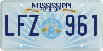 MS license plate LFZ961