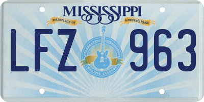 MS license plate LFZ963