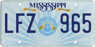 MS license plate LFZ965
