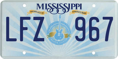 MS license plate LFZ967