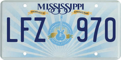 MS license plate LFZ970