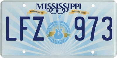 MS license plate LFZ973