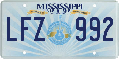 MS license plate LFZ992