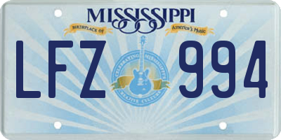 MS license plate LFZ994