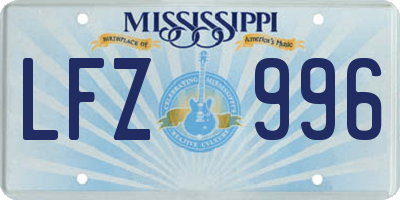 MS license plate LFZ996