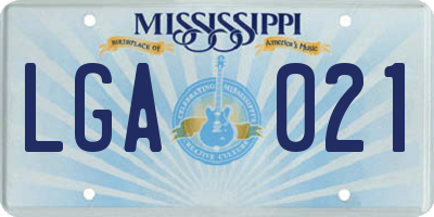 MS license plate LGA021