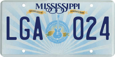 MS license plate LGA024