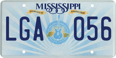 MS license plate LGA056