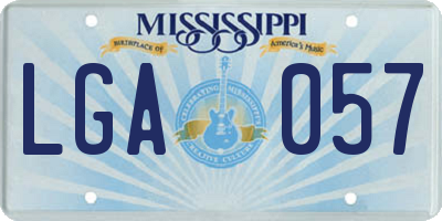 MS license plate LGA057