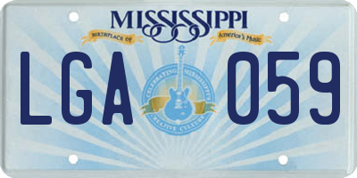MS license plate LGA059