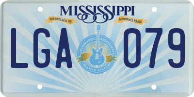 MS license plate LGA079