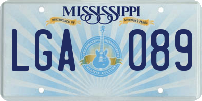 MS license plate LGA089