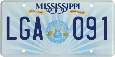 MS license plate LGA091
