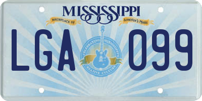 MS license plate LGA099