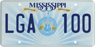 MS license plate LGA100