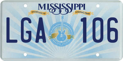 MS license plate LGA106