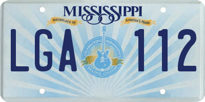 MS license plate LGA112