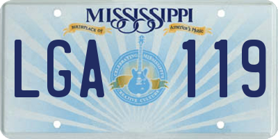 MS license plate LGA119