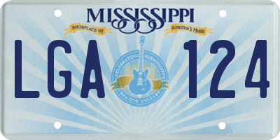 MS license plate LGA124