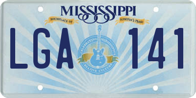 MS license plate LGA141