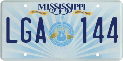 MS license plate LGA144