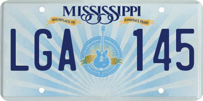 MS license plate LGA145