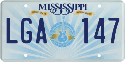 MS license plate LGA147